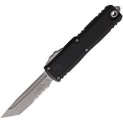 Microtech 1233411AP Auto UTX-85 Gen IV OTF Apocalyptic Part Serrated Tanto Black Aluminum Handle