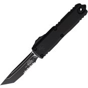 Microtech 123342T Auto UTX-85 Gen IV OTF Two-Tone Part Serrated Tanto Black Aluminum Handle