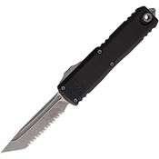 Microtech 1233412AP Auto UTX-85 Gen IV OTF Apocalyptic Serrated Tanto Black Aluminum Handle