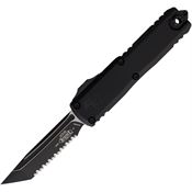 Microtech 123343T Auto UTX-85 Gen IV OTF Two-Tone Serrated Tanto Black Aluminum Handle