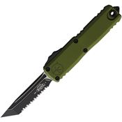 Microtech 123343OD Auto UTX-85 Gen IV OTF Two-Tone Serrated Tanto OD Green Aluminum Handle