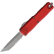 Microtech 1233411APRD Auto UTX-85 Gen IV OTF Apocalyptic Part Serrated Tanto Red Aluminum Handle