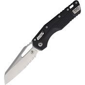 Microtech 210T11PMBKA1 MSI Ram-Lok Stonewash Part Serrated Sheepsfoot Black Tri-Grip polymer Handle