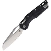 Microtech 210T11PMBKA5 MSI Ram-Lok Stonewash Part Serrated Sheepsfoot Black Tri-Grip polymer Handle