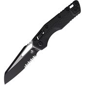 Microtech 210T2TPM MSI Ram-Lok Two-Tone Part Serrated Sheepsfoot Black Tri-Grip polymer Handle