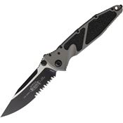 Microtech 1602NC Socom Elite Linerlock Two-Tone Part Serrated Gray Aluminum Handle