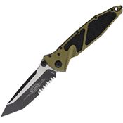 Microtech 1612OD Socom Elite Linerlock Two-Tone Part Serrated OD Green Aluminum Handle