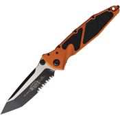 Microtech 1612OT Socom Elite Linerlock Two-Tone Part Serrated Tanto Tangerine Aluminum Handle