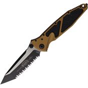 Microtech 1613TA Socom Elite Linerlock Two-Tone Serrated Tanto Tan Aluminum Handle