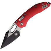 Microtech 18583 Stitch Ram Lok Two-Tone Red Fluted Aluminum Handle