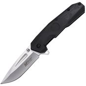 Mtech A2022BK Satin Drop Point Linerlock Knife A/O Black Handle