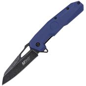 Mtech A2022BL Black Stonewash Drop Point Linerlock Knife A/O Blue Handle