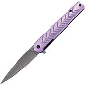 Mtech A2035PL Gray TiNi Linerlock Knife A/O Purple Handle