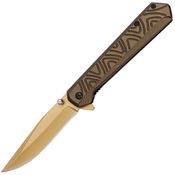 Mtech A2036GN Bronze TiNi Clip Point Linerlock Knife A/O Green Handle