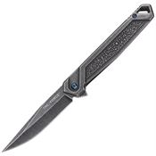 Tac Force 2019BB Assist Opening Black Stonewash Framelock Knife Black Stonewash Handle