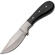 Pakistan 203539 Fixed Blade Satin Clip Point Knife Black Black ABS Handle
