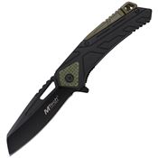 Mtech A2001BG Black Oxide Sheepsfoot Linerlock Knife A/O Green and Black Handle