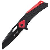 Mtech A2001BR Black Oxide Sheepsfoot Linerlock Knife A/O Red and Black Handle