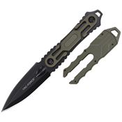 Tac Force FIX124GN Black Oxide Dagger Fixed Blade Knife Green ABS Handle