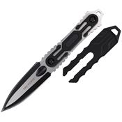 Tac Force FIX124GY Black Oxide Dagger Fixed Blade Knife Gray ABS Handle