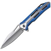 Mtech A2051BL Blue Satin Linerlock Knife A/O Silver Handle