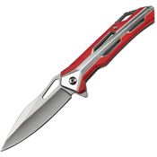 Mtech A2051RD Red Satin Linerlock Knife A/O Silver Handle