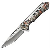Mtech A2052RD Red Satine Linerlock Knife A/O Red and Gray Handle