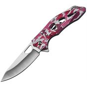 Mtech A2053PK Satin Linerlock Knife A/O Pink Camo Handle