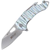 Mtech A822SBG Flame Satin Linerlock Knife A/O Rainbow Handle