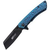 Mtech A2029BL Black Oxide Sheepsfoot Linerlock Knife A/O Blue Handle
