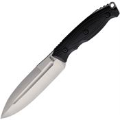 S-TEC 25146 Satin Spear Point Fixed Blade Knife Black Nylon Handle