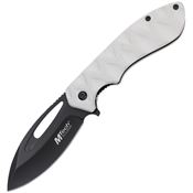 Mtech A2028WH Black Oxide Linerlock Knife A/O White G10 Handle