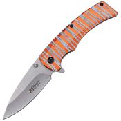 Mtech A2030OR Stonewash Drop Point Linerlock Knife A/O Orange Handle