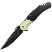 Tac Force 2009GN Assist Opening Black Linerlock Knife Green Aluminum Handle