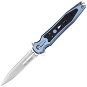 Tac Force 2011BL Assist Opening Satin Spear Point Linerlock Knife Blue Aluminum Handle