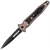 Tac Force 2011BZ Assist Opening Black Spear Point Linerlock Knife Bronze Aluminum Handle