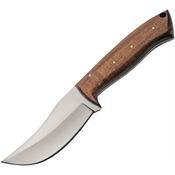 Pakistan 203536 Satin Unswept Fixed Blade Knife Brown Wood Handle
