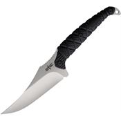 S-TEC 25150SL Satin Unswept Fixed Blade Knife Black Synthetic Handle
