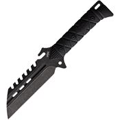S-TEC 25147BK Black Stonewash Sawback Wharncliffe Fixed Blade Knife Black Synthetic Handle