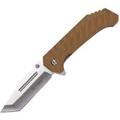 Tac Force 2012BN Satin Tanto Linerlock Knife Brown G10 Handle