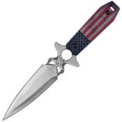 Tac Force FIX125F Satin Dagger Fixed Blade Knife American Flag Nylon Handle