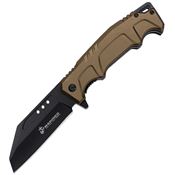 USMC A3006GN Assist Open Black Oxide Wharncliffe Linerlock Knife Green Aluminum Handle