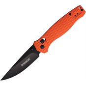 Outdoor Life 008H Carin PLX Black Axis Lock Knife Orange Handle