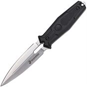 USMC FIX3010BK Satin Double Edge Dagger Fixed Blade Knife Black Black Nylon Handle