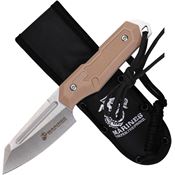 USMC FIX3009TN Satin Reverse Tanto Fixed Blade Knife Tan Nylon Handle