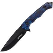 Mtech FIX006BG Black Drop Point Fixed Blade Knife Black/Blue Acrylic Handle