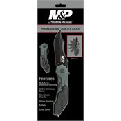Smith & Wesson MP1BCP Asisst Opening Black Linerlock Knife Black and Gray Aluminum Handle