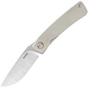 SRM 105MGK Air Brushed Sandvik Linerlock Knife Gray G10 Handle
