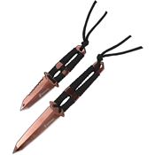 USMC SET3001BZ Bronze TiNi Double Edge Tanto Fixed Blade Knife Set Black Cord Handle