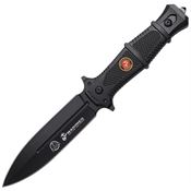 USMC FIX3014BK Black Oxide Fixed Blade Knife Black Aluminum Handle